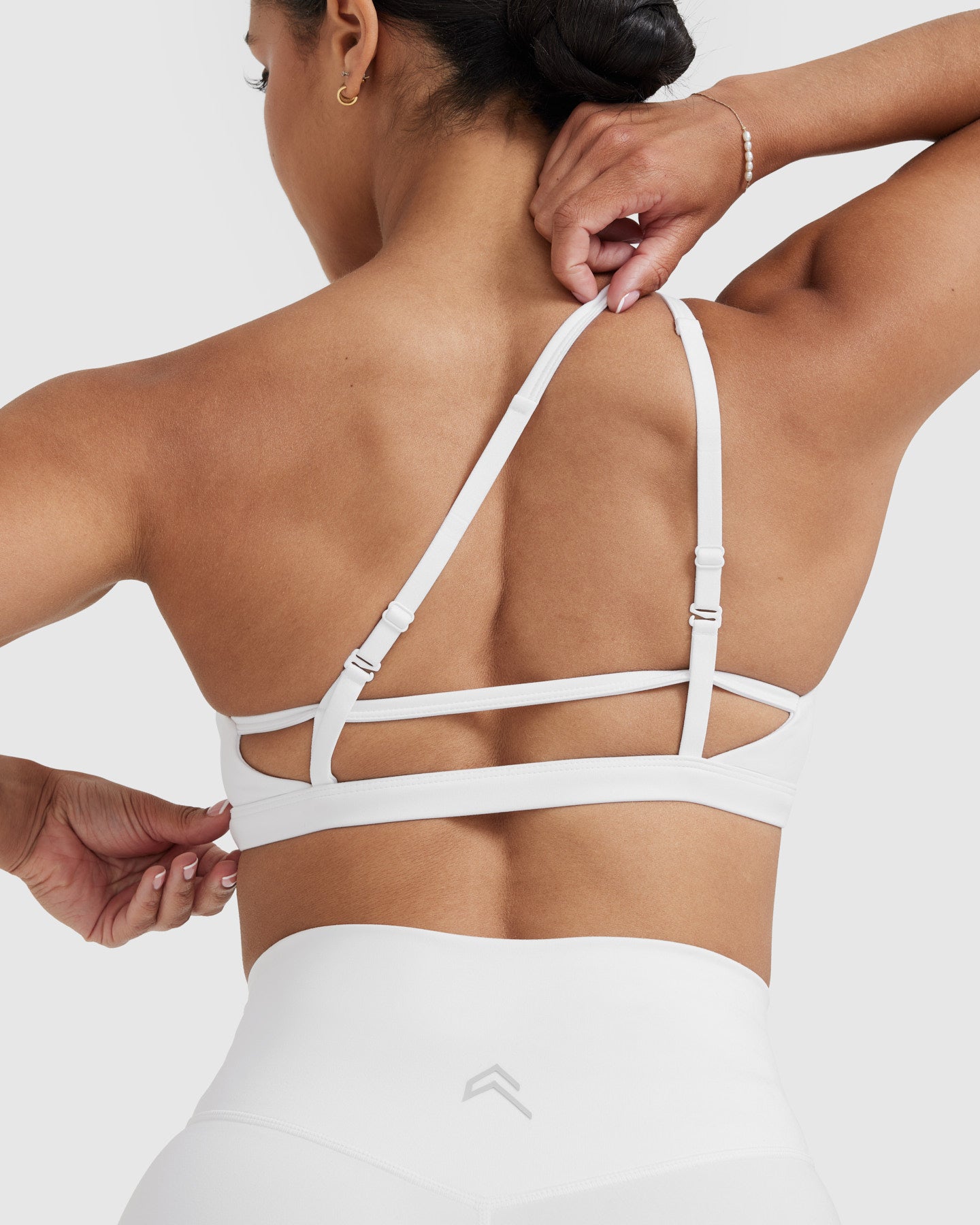 WHITE STRAPPY LINEN BRALETTE main image 1