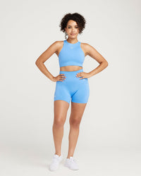 Classic Seamless Crop Top | Blue Marl