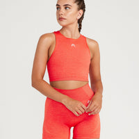 Classic Seamless Crop Top | Coral Marl