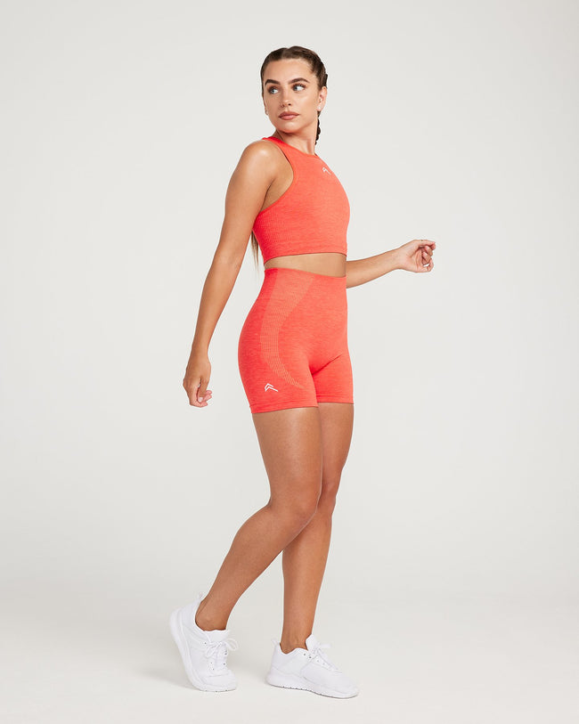 Classic Seamless Crop Top | Coral Marl
