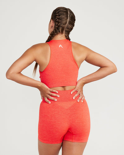 Classic Seamless Crop Top | Coral Marl