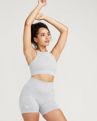 Classic Seamless Crop Top | Grey Marl