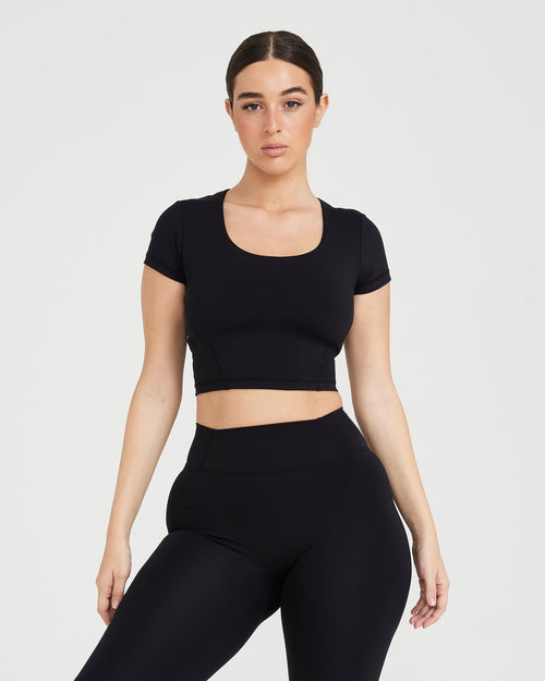 Oner Modal Timeless Crop Short Sleeve Tee | Black