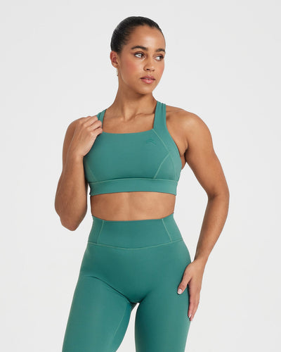 Wide Strap Sports Bra Women's - Mineral Green