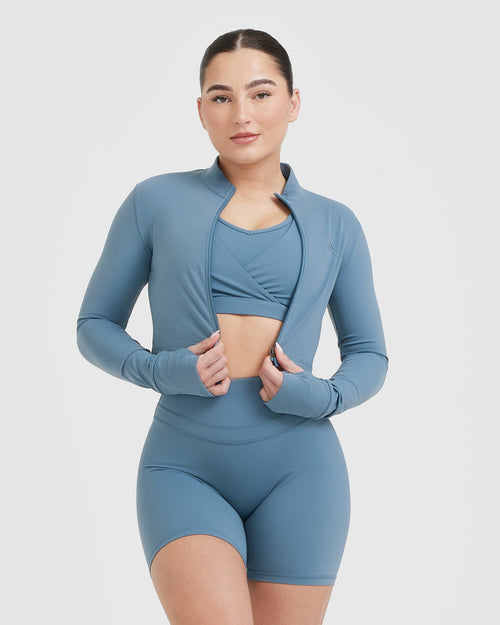 Oner Modal Unified Crop Jacket | Moonstone Blue