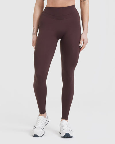 Unified High Waisted Leggings Plum Brown