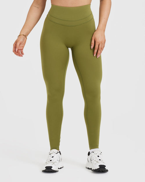 Unified High Waisted Leggings Olive Green