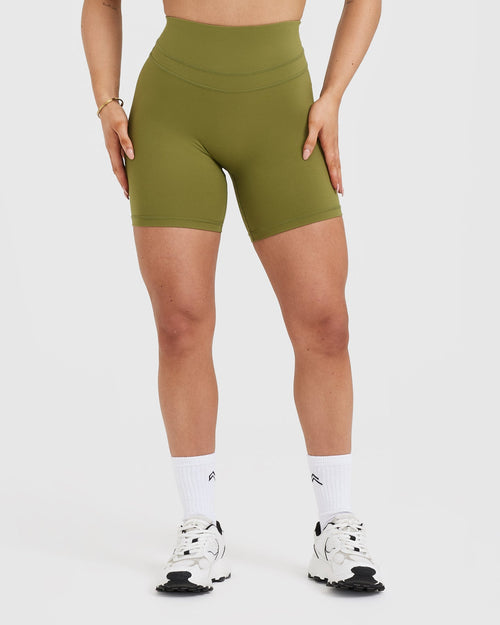 Oner Modal Unified High Waisted Shorts 6" | Olive Green