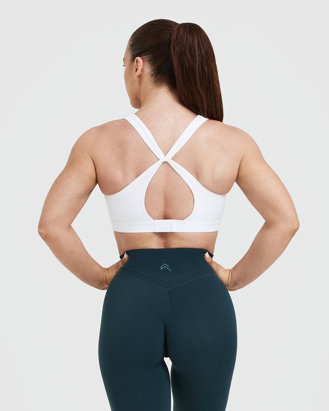 White Medium-Impact Sports Bra | Oner Active