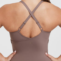 Unified V-Neck Cross Back Vest | Cool Brown