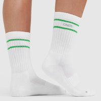 Varsity Crew Socks 3 Pack | White/Jade/Sandstone/Black