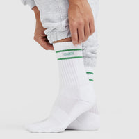 Varsity Crew Socks 3 Pack | White/Jade/Sandstone/Black