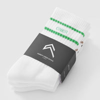 Varsity Crew Socks 3 Pack | White/Jade/Sandstone/Black